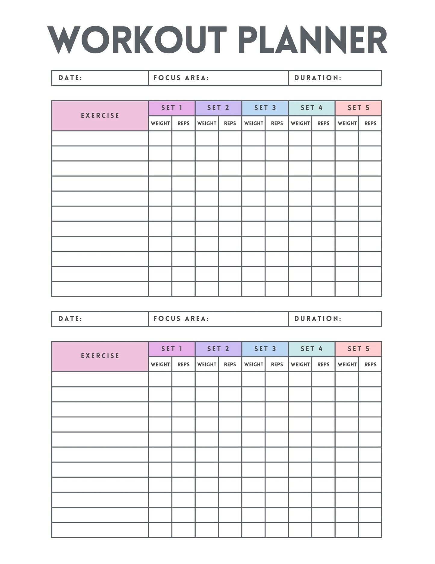 Workout Planner-Dummy